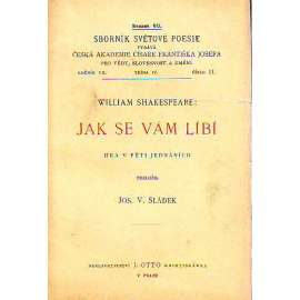 Jak se vám líbí (Sborník světové poesie, sv. 60) [divadelní hra, Shakespeare]